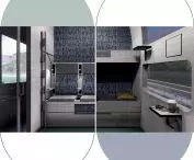 Interior design of an accessible railroad carriage