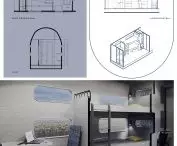 Interior design of an accessible railroad carriage