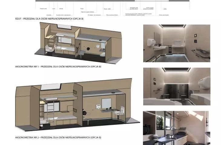Interior design of an accessible railroad carriage