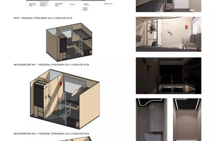 Projekt wnętrza dostępnego wagonu kolejowego