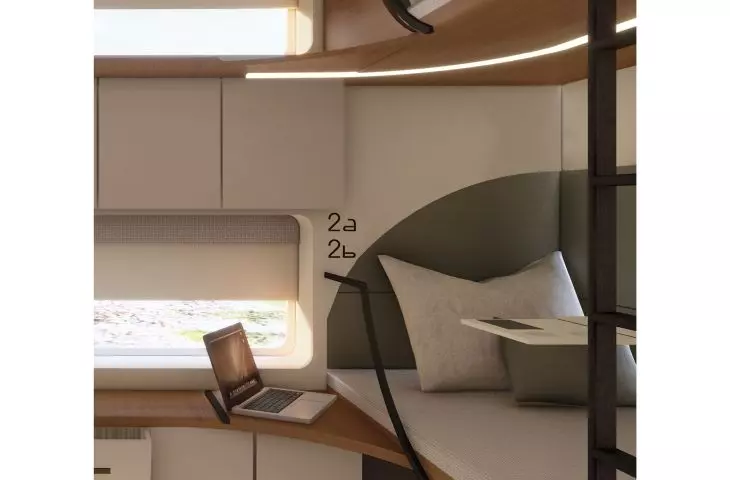 Interior design of an accessible railroad carriage