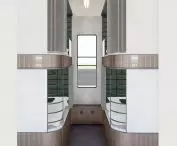 Interior design of an accessible railroad carriage