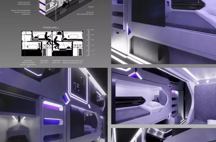 Interior design of an accessible railroad carriage