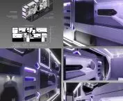 Interior design of an accessible railroad carriage
