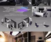 Interior design of an accessible railroad carriage