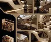 Interior design of an accessible railroad carriage