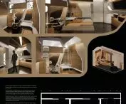 Interior design of an accessible railroad carriage