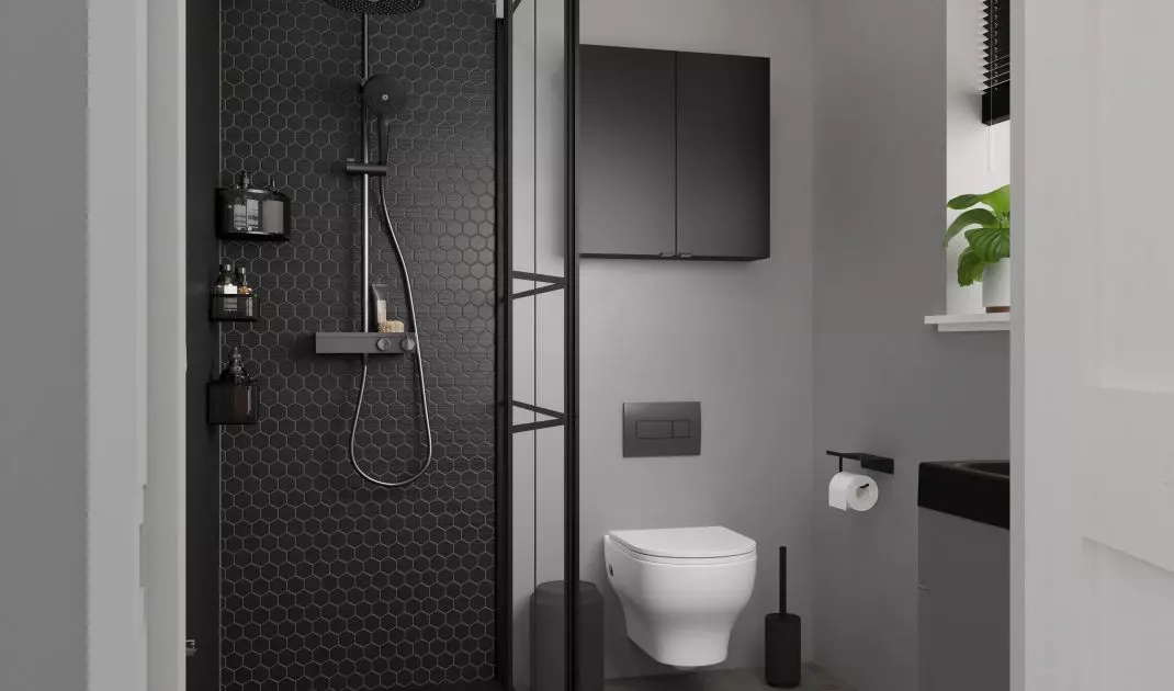 Bathroom in black is one of the biggest trends of 2023