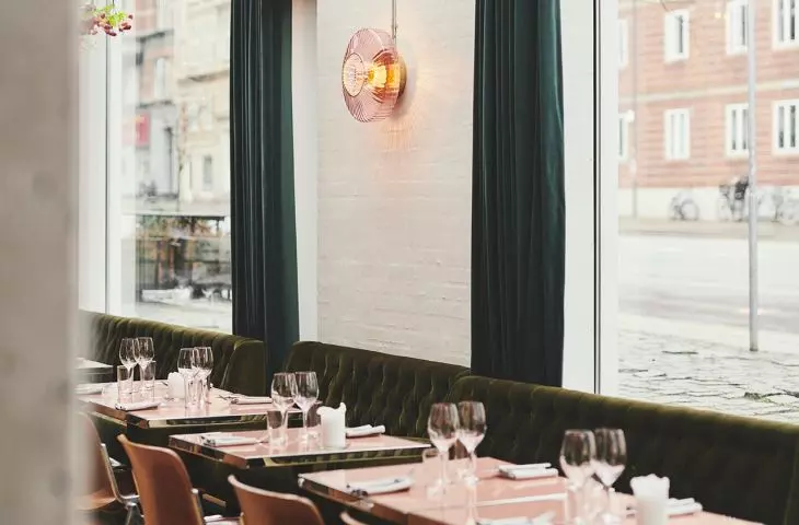 Lamp from the New Wave collection at Holly restaurant, Design by Us