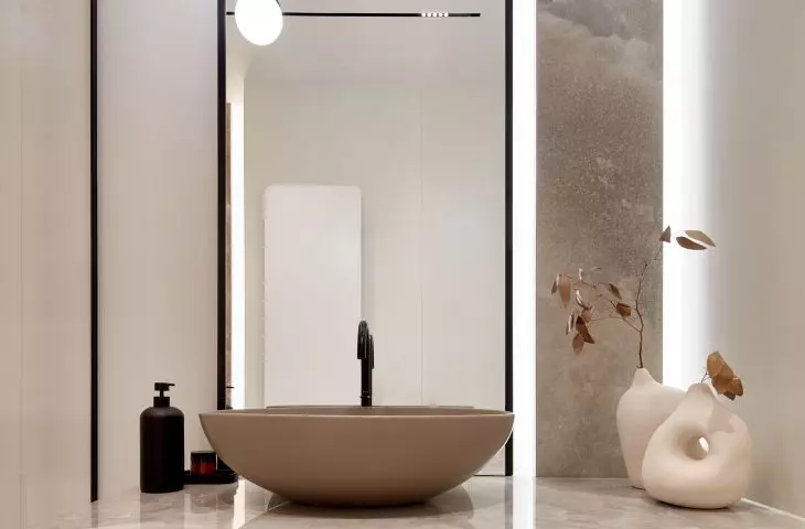  quartz sinters with a delicate terrazzo pattern