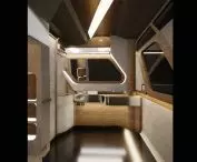 Interior design of an accessible railroad carriage