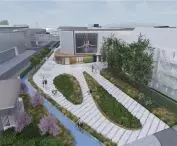 nowy zielony pasaż na poznańskich Targach, przyjazny skrót w dzielnicy Łazarz, wizualizacja