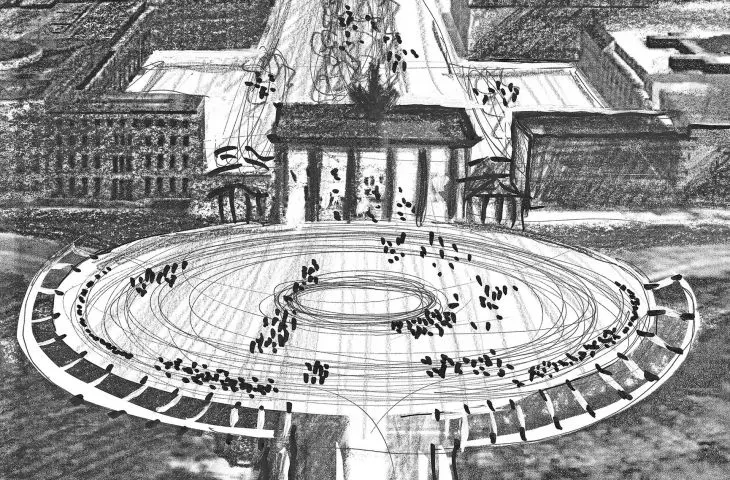  nowy plac dla Bramy Brandenburskiej (widok na wschód), Berlin, proj.: Zvi Hecker, 2009–2010