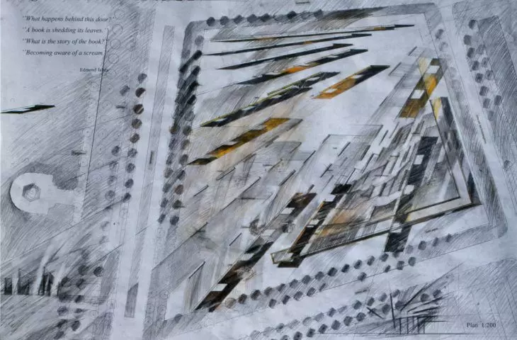   Strony Księgi — pomnik Holokaustu, Berlin, proj.: Zvi Hecker, 1997 