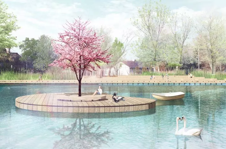 Landscaping project around the pond in Wisznia Małe