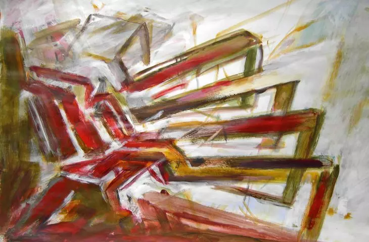 Centrum Kultury Żydowskiej w Duisburgu, Niemcy, proj.: Zvi Hecker, 1996–2000; akryl na płótnie oraz ołówek i pióro na papierze (42×29,7 cm), 1996