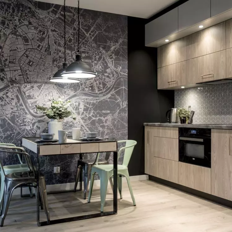 The map on the wall will be a perfect addition to the loft interior