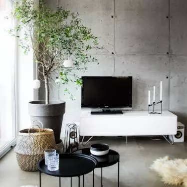 Concrete floor will give the interior a raw feel