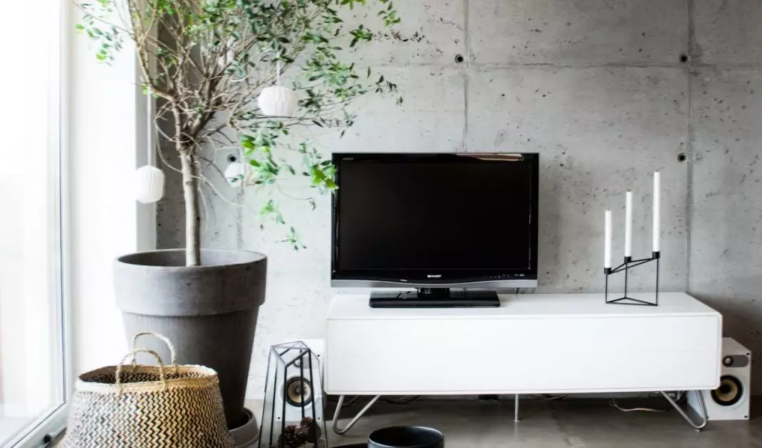 Concrete floor will give the interior a raw feel