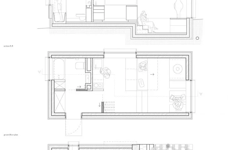 House, plan and cross-section
