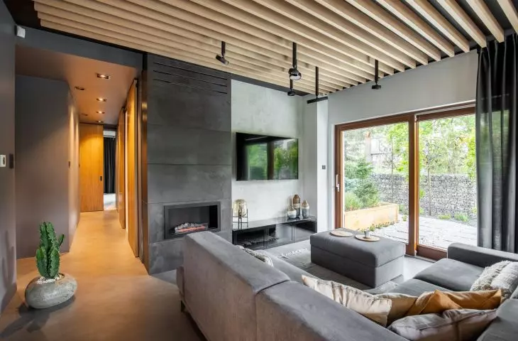 Two zones are connected by a cozy corridor