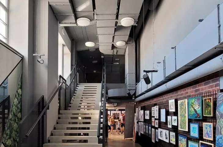 Interior of the Hall of Culture in Lomza, designed by Zenon Zabagło