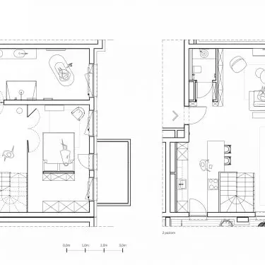 The interior has an original functional layout
