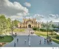 Visualization of the square in front of the Hall