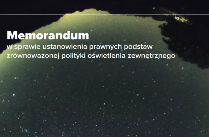 Memorandum w sprawie ustanowienia prawnych podstaw zrównoważonej polityki oświetlenia zewnętrznego — dostępne jest na stronie Uniwersytetu Gdańskiego.