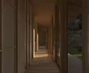 Dom jogi ma amfiladowy układ