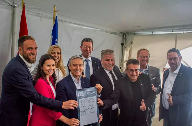 Foundation stone laying ceremony in Matane 