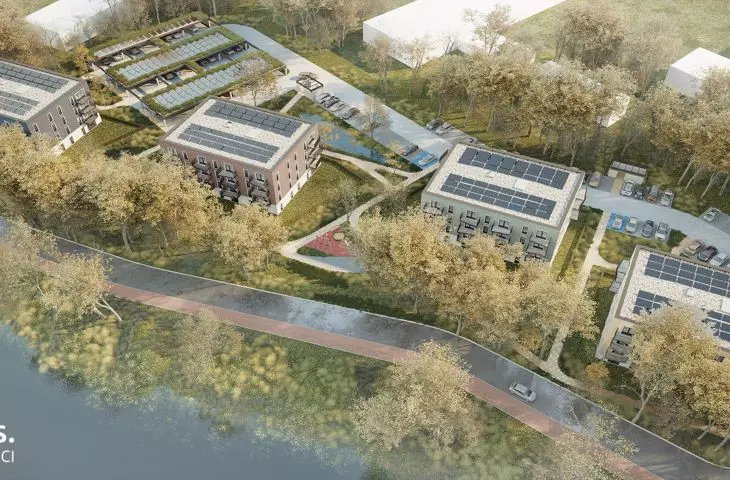 osiedle nad rzeką Prosną w Kaliszu zostało zaprojektowane w duchu „projektowania biofilnego” i ma wyznaczać kierunek przemian w architekturze miasta