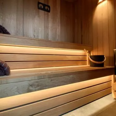 Inside there is a sauna