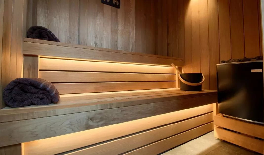 Inside there is a sauna
