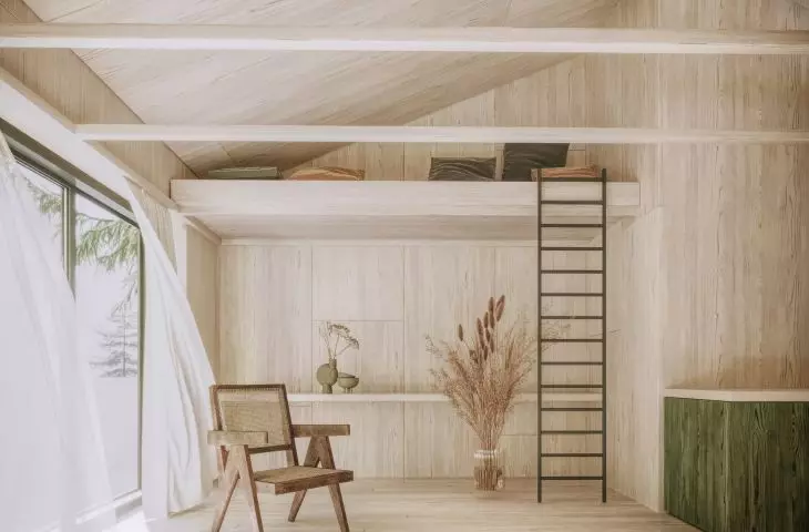Interior of one of the guest rooms