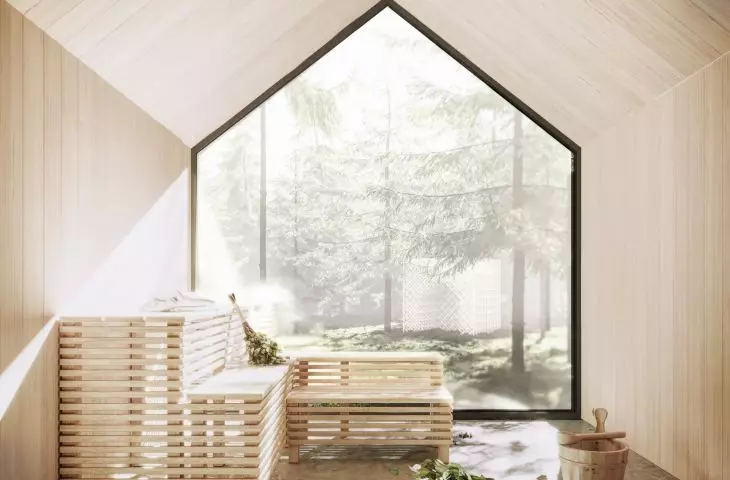 Interior of the sauna