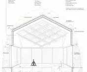 Cross-section of the Yoga House with details