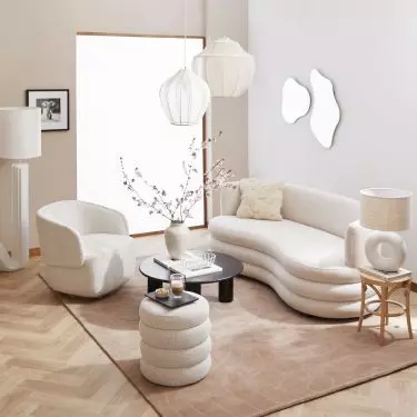 Linen lampshades fit into many arrangements