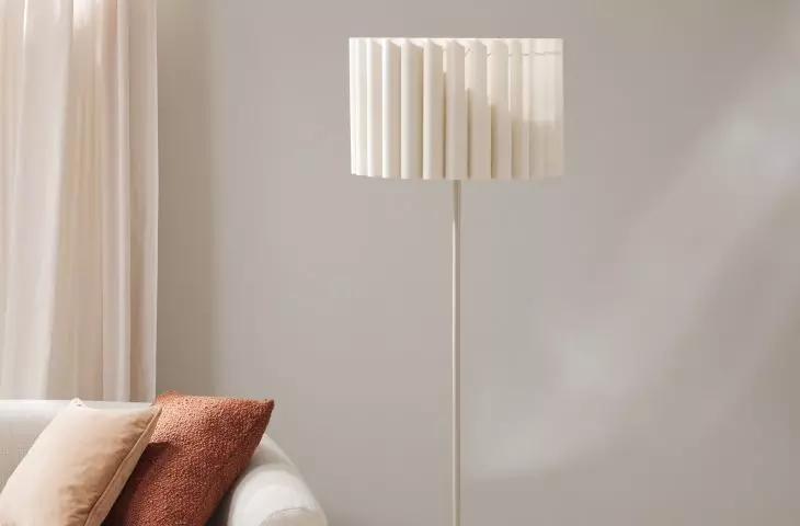The pleated lampshade will be an original addition