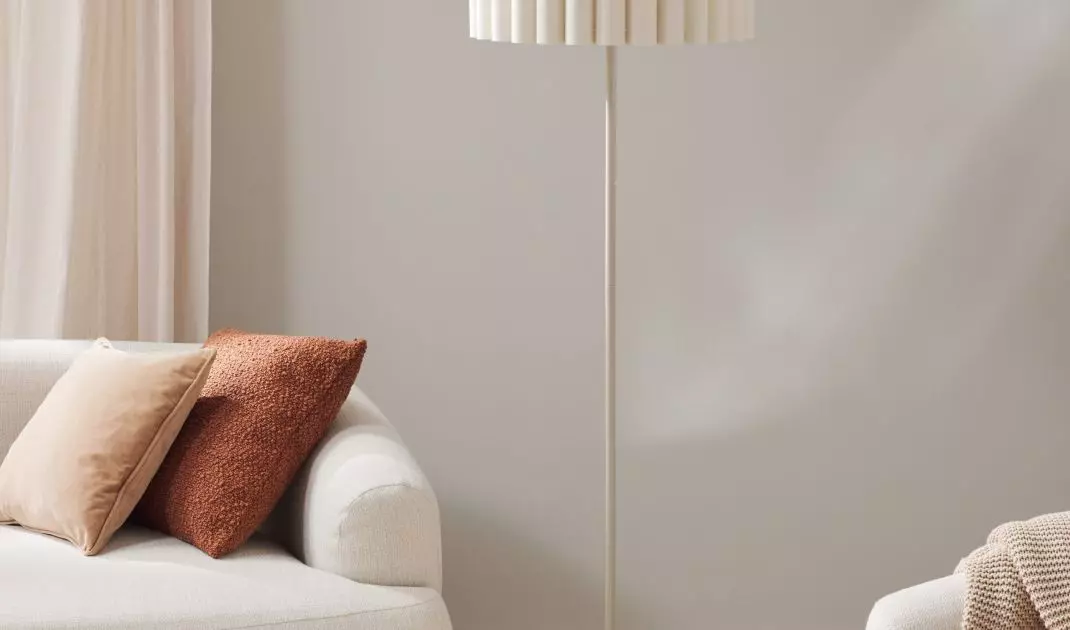 The pleated lampshade will be an original addition
