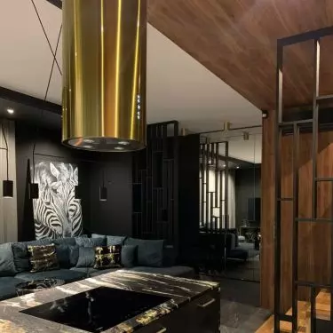 The hood can also be a decoration of the apartment