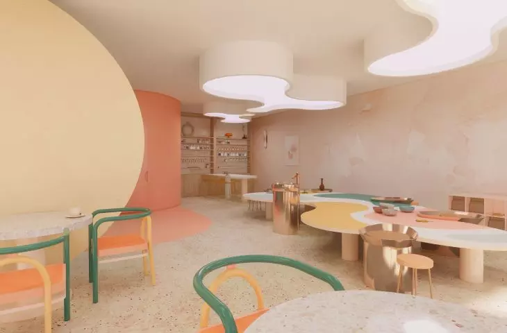 The goal was to create a space full of light and open to people, emanating warm colors