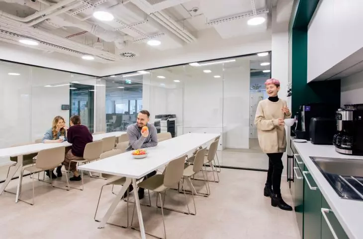 spacious kitchen in the office