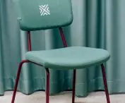 chair detail with agency logo