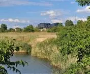 biurowce Castor i Pollux, ul. Kopanina, Poznań, widok od południa znad glinianek dawnej cegielni