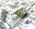 nowy budynek szpitala im. Degi w Poznaniu, wizualizacja konkursowa (przed modyfikacjami projektu)