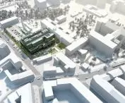 nowy budynek szpitala im. Degi w Poznaniu, wizualizacja konkursowa (przed modyfikacjami projektu)