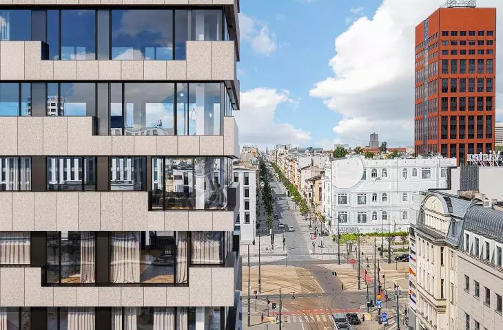 elevation view with Piotrkowska Street