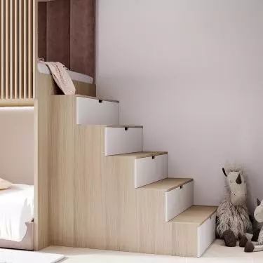 The stairs have been used for storage space