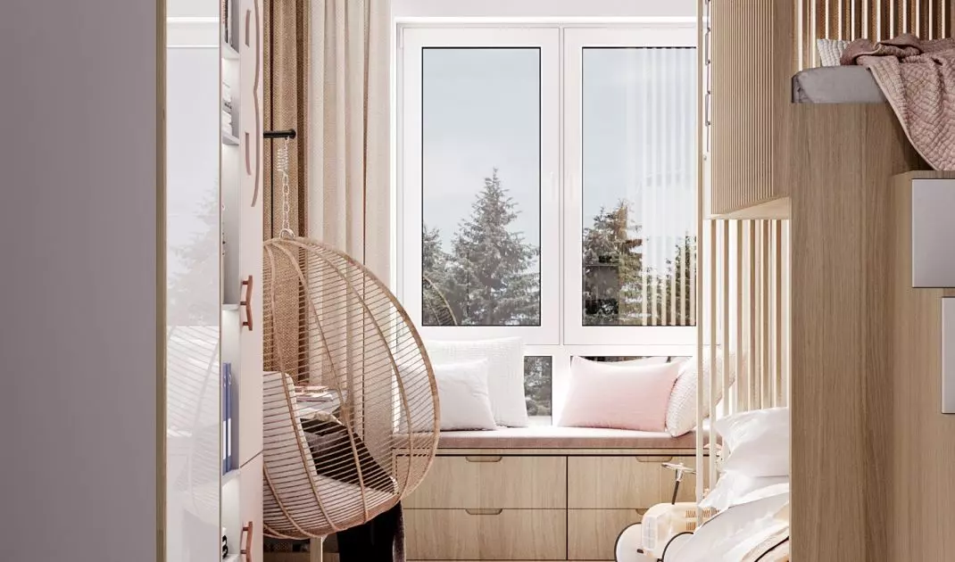 The room was decorated in shades of white and pink